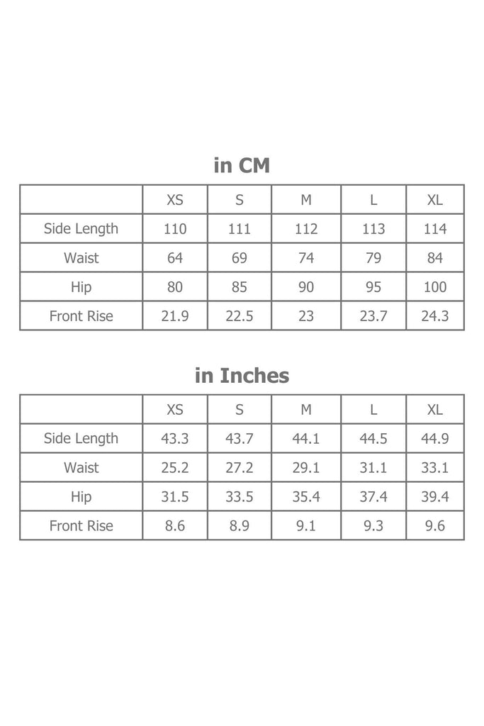 Full Sizing Information for Women's Trousers in Centimetres and Inches