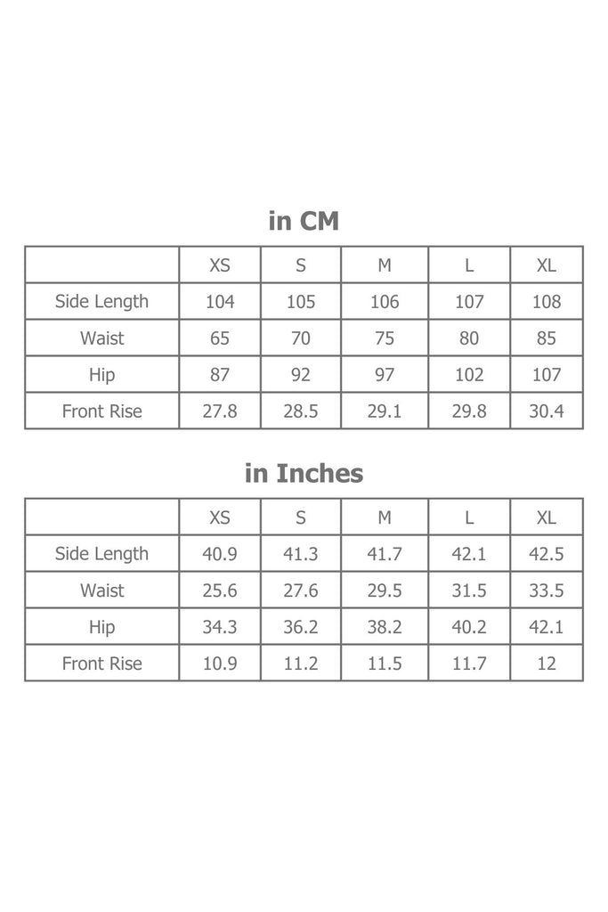 Full Sizing Information for Women's Trousers in Centimetres and Inches