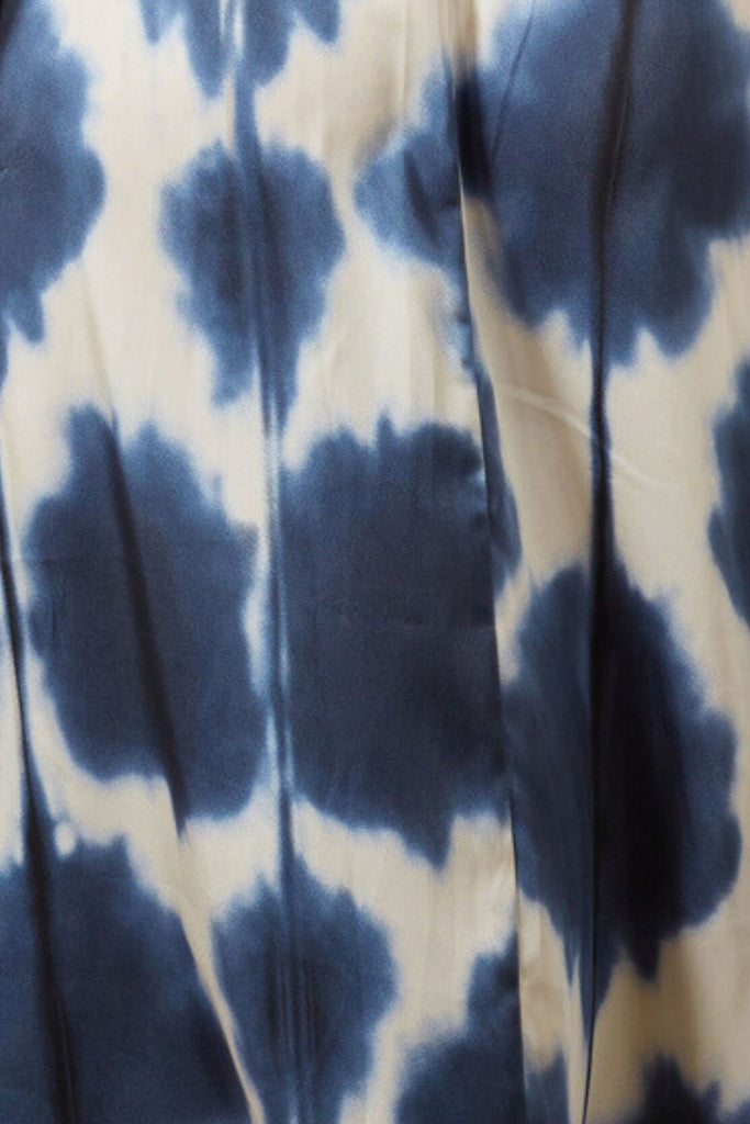 Close Up of Blue and White Print Fabric