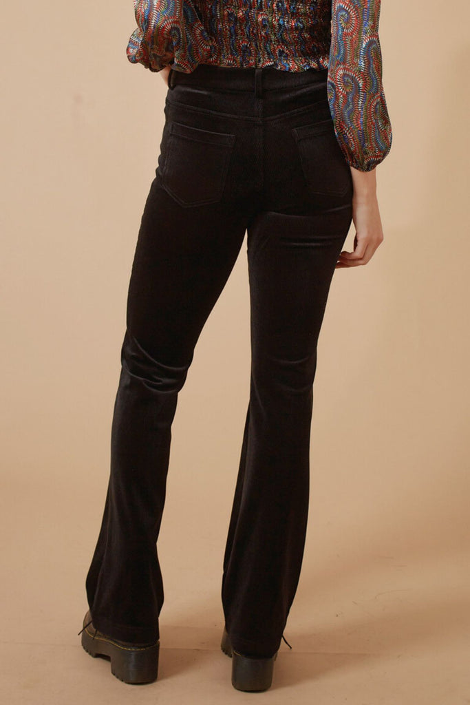 Corrie Bratter Kick Flare Trousers in Black