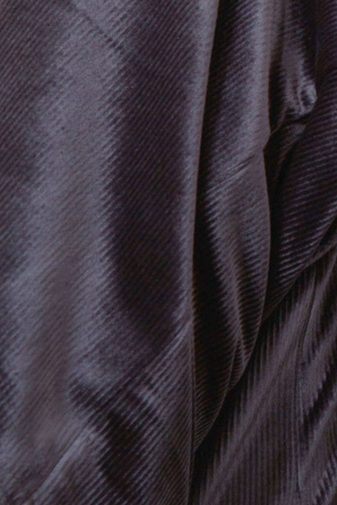 Close Up of Dark Grey Corduroy Women's Cropped Trousers Fabric