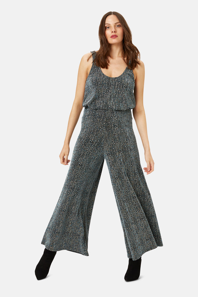 Disco Hangover Palazzo Trousers in Blue