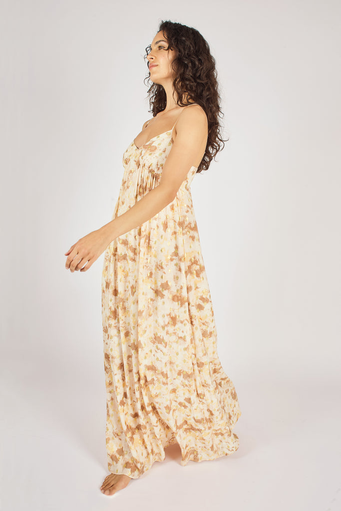 Gold Rush Cascade Maxi Dress