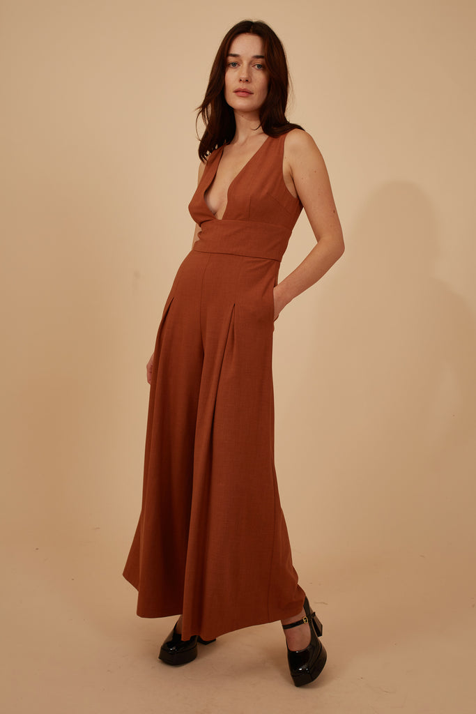 Marvellous McGraw Jumpsuit in Brown