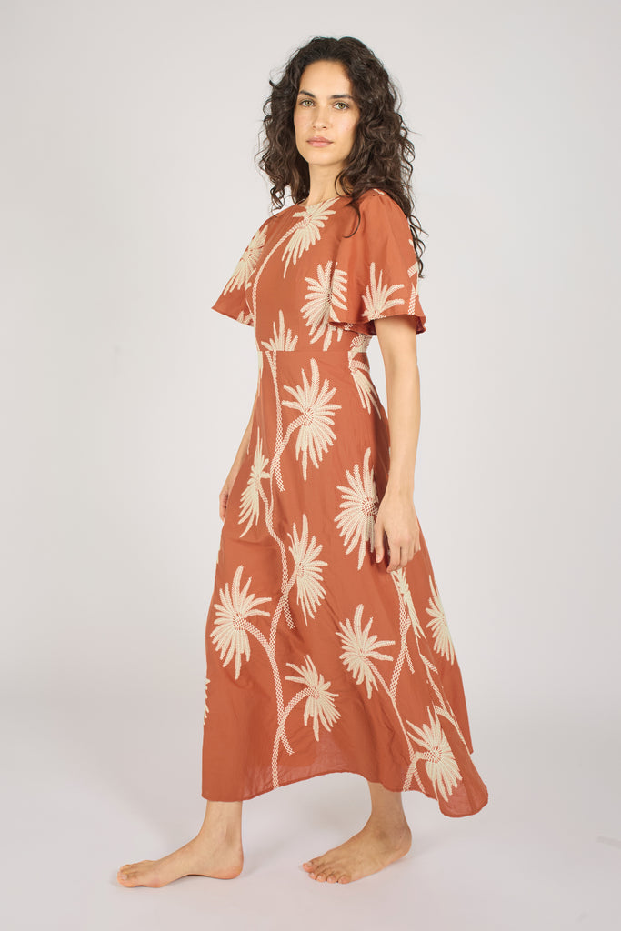 Palms of Promise Rene Dress in Rust