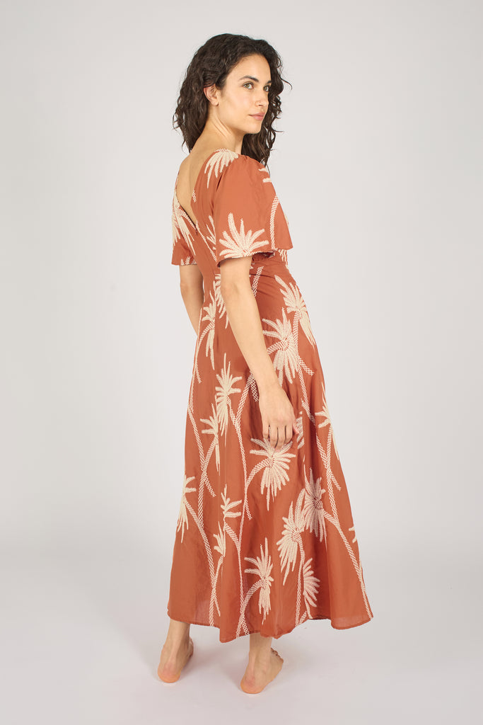 Palms of Promise Rene Dress in Rust