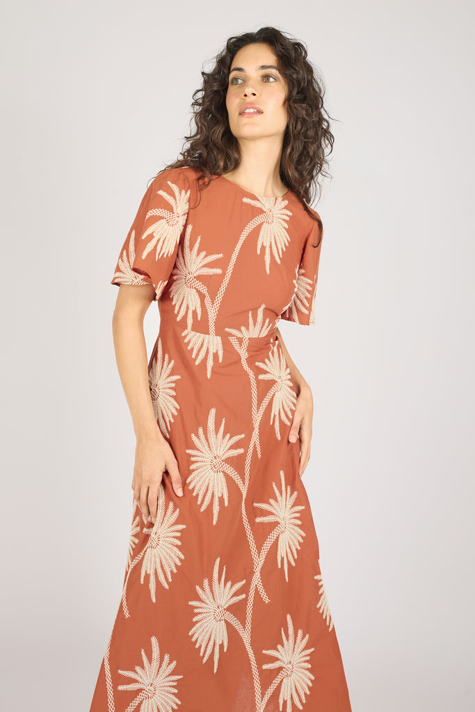 Palms of Promise Rene Dress in Rust