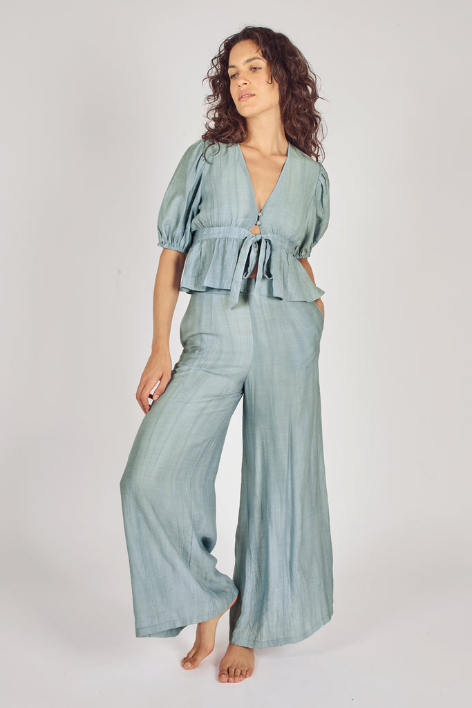 Sunkissed Wide Boy Trousers in Blue