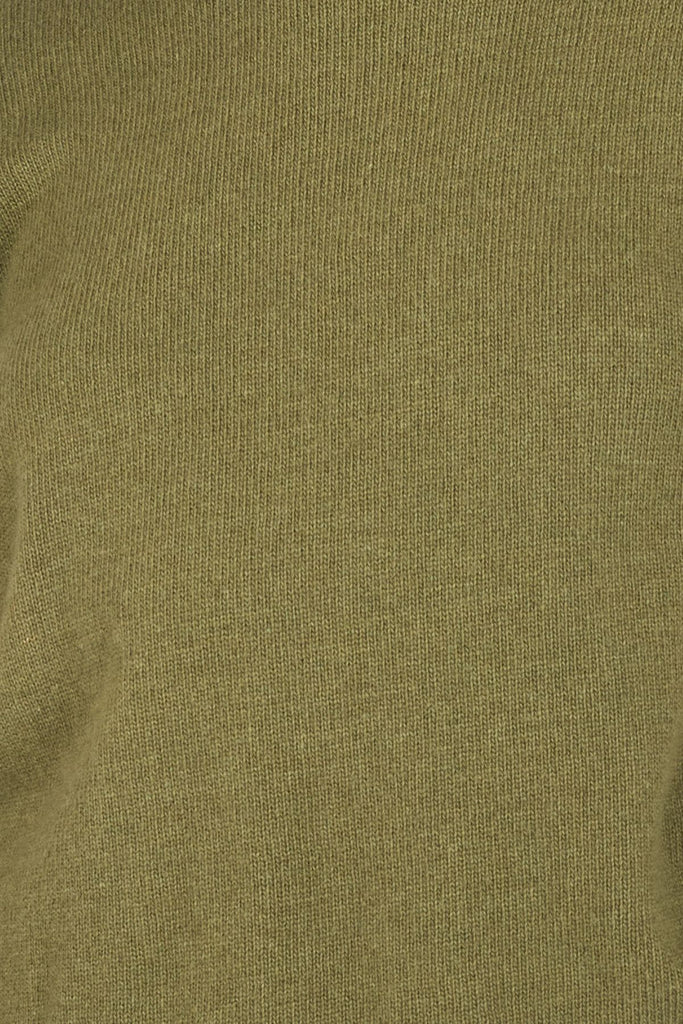 Close Up of Green Knitted Women's Jumper