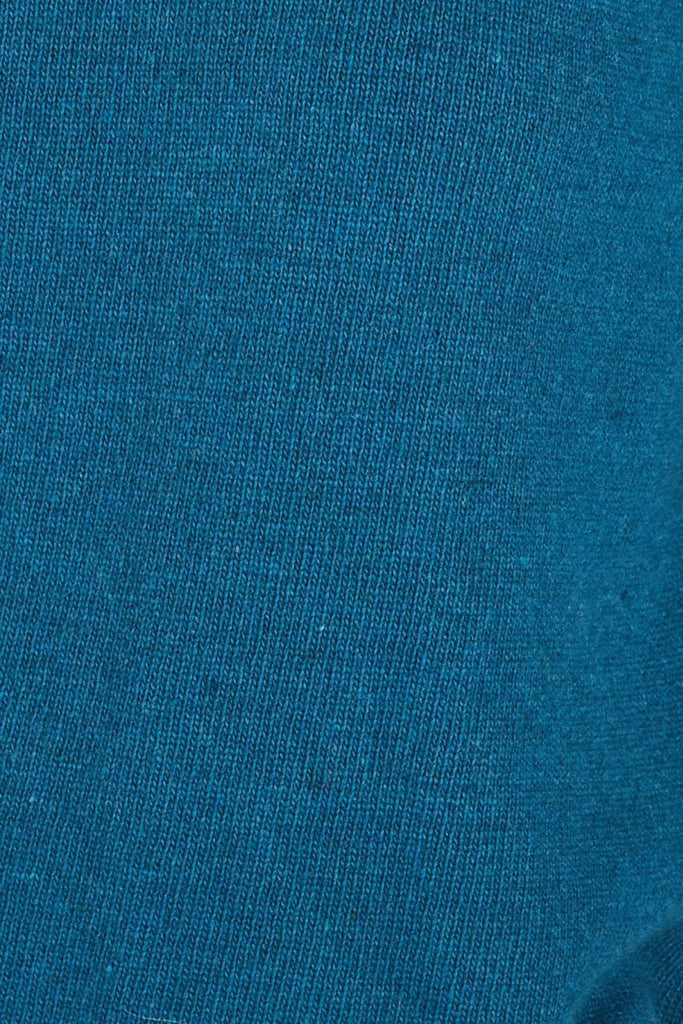 Close Up of Blue Knitted Women's Jumper Fabric