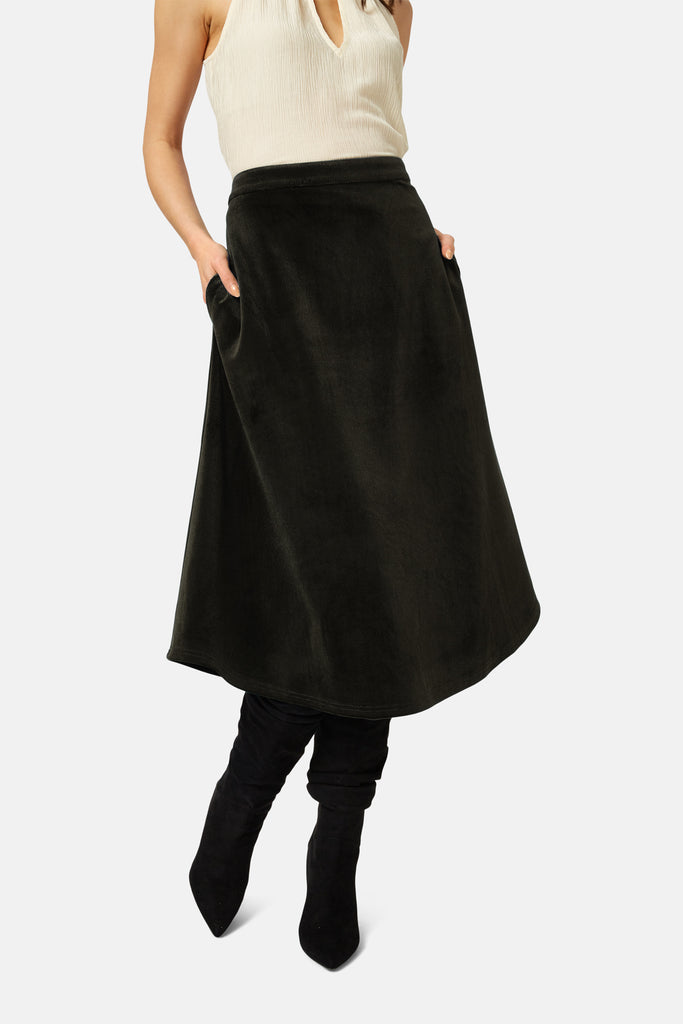 Corrie Bratter Returns Cord Skirt in Black