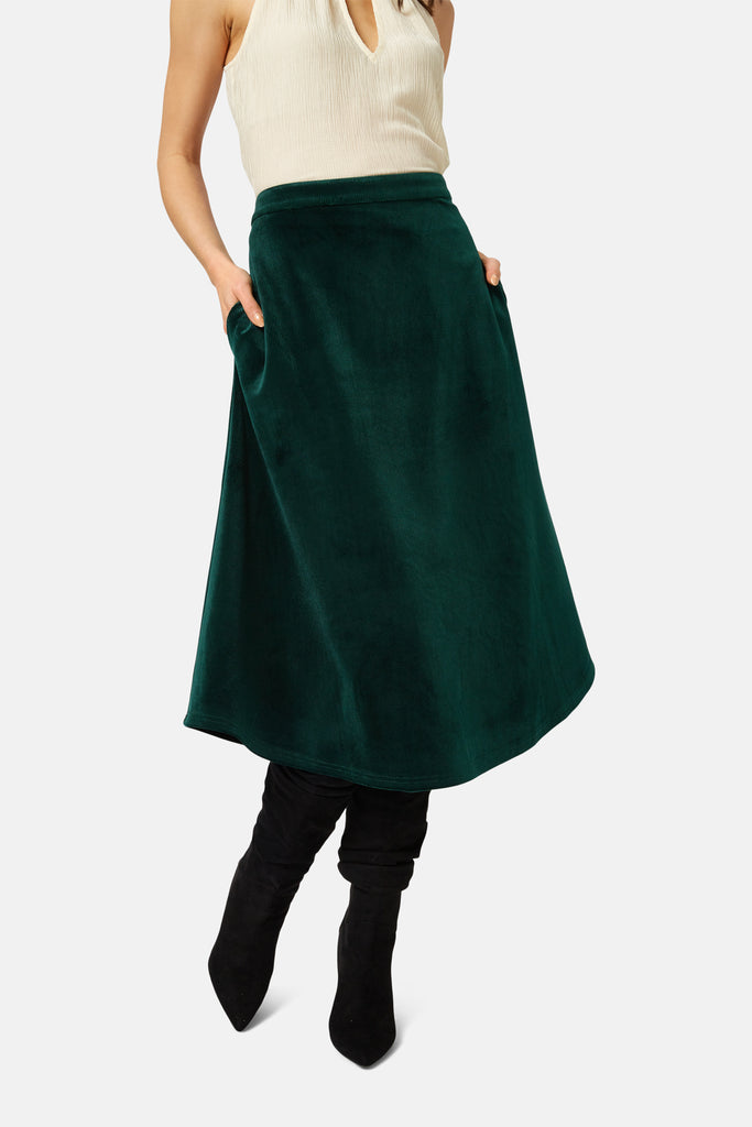 Corrie Bratter Returns Cord Skirt in Green