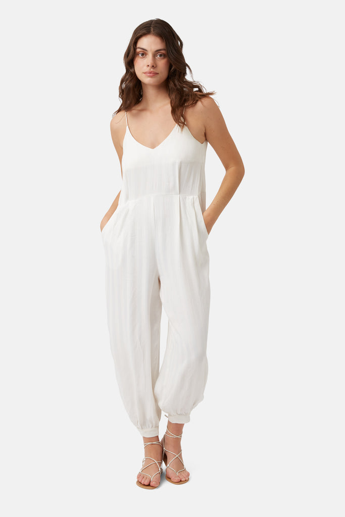 Telling Stories Jumpsuit in White