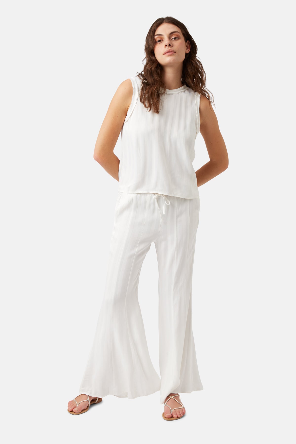 White flare best sale leg pants