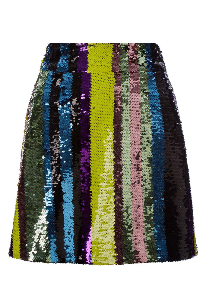 Traffic People Sequin Mini Skirt in Multicoloured FlatShot Image