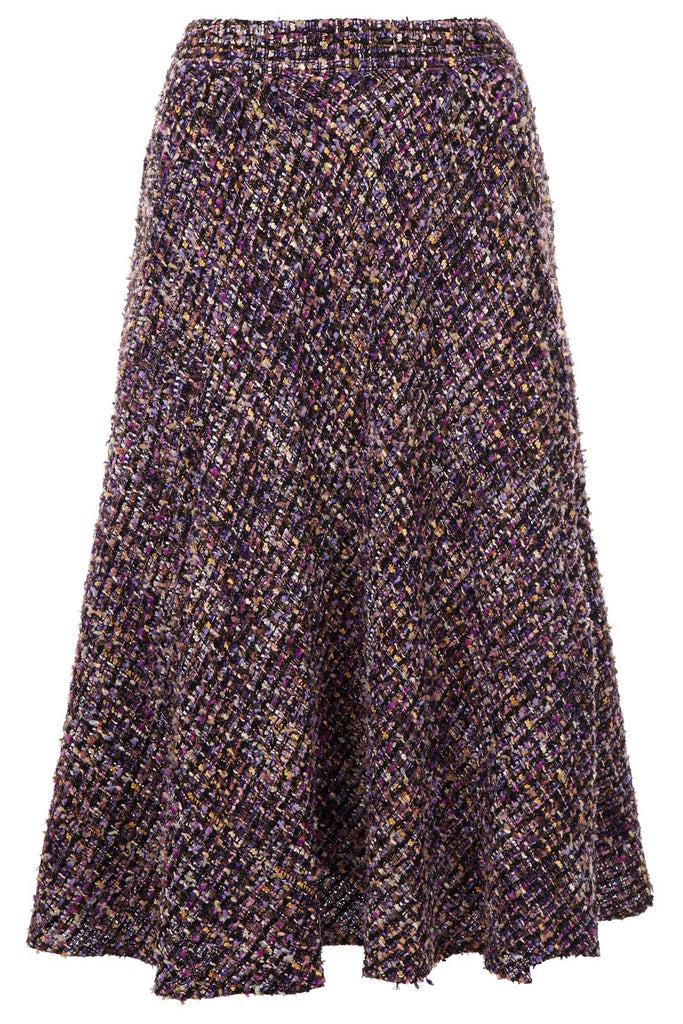 Traffic People Midi Tweed Dior Skirt in Purple Close Up Image